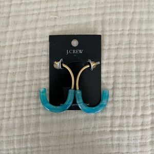 J. Crew Blue Metal Hoop Earrings